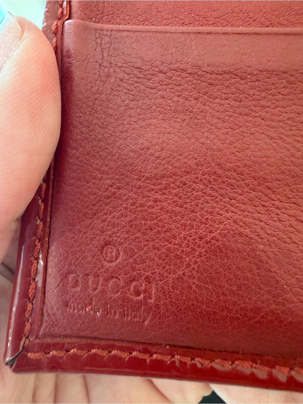 Authentic Gucci Microguccissima patent leather wallet in Red - Picture 10 of 10